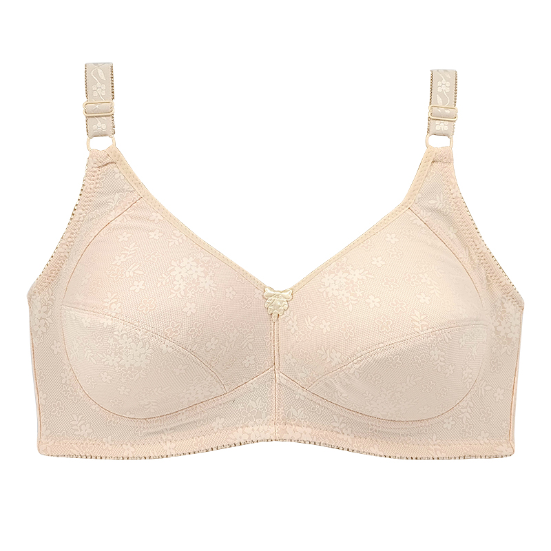 Full Coverage Bra - 女性用エンボス加工ブラジャー サポート力のあるワイヤレスプッシュアップブラ フルカバー ノンワイヤーブラレット 大きいサイズ 高齢女性向け