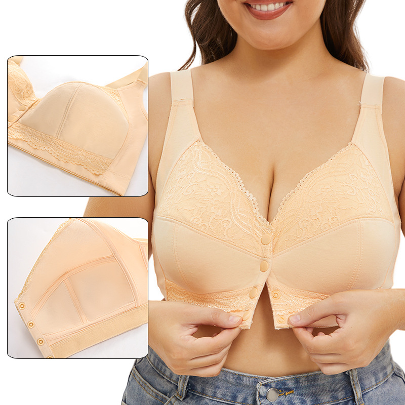 Sheer Bra Lace - A-G カップ女性プラスサイズのブラジャーフロント閉鎖プッシュアップワイヤーフリーブラジャーセクシーなワイヤレスレース通気性 Bralette 下着ランジェリー