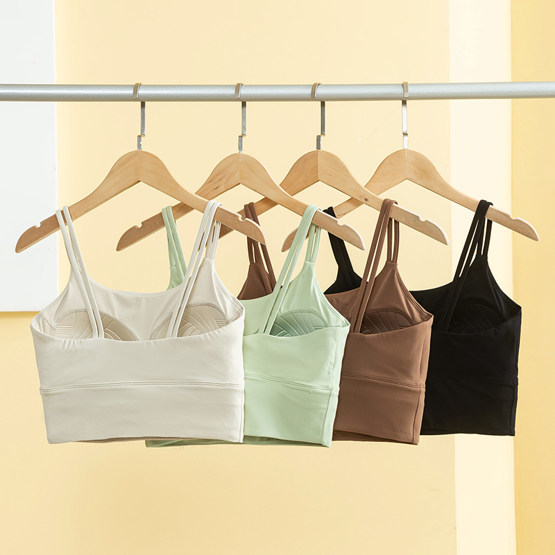 T Shirt Bra Seamless - レディースシームレススポーツブラ通気性フィットネスクロップトップ美背中プッシュアップヨガタンクブラスリム弾性ジムベスト