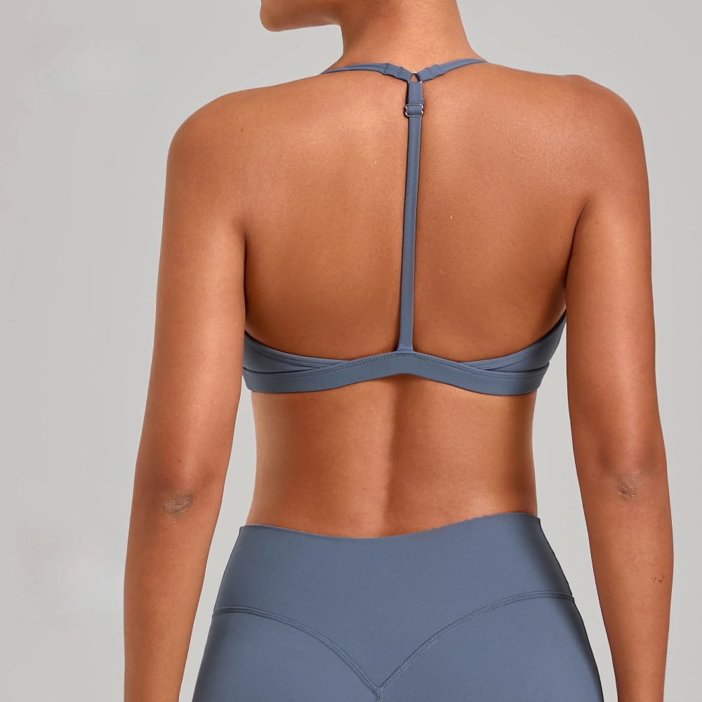 Sports Bra Racerback - ジムワークアウトフィットネストップ調節可能なストラップヨガブラ中空バック万能スポーツブラフィットネスランニングスポーツブラ女性用