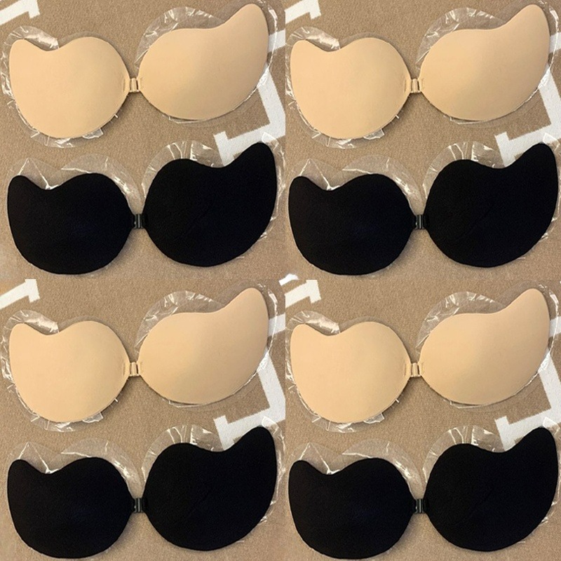 Push Up Bra Silicone - 1/2 ペアプッシュアップ目に見えないブラジャーストラップレスバックレスブラジャー女性のためのウェディングパーティー粘着セクシーなブラジャーシームレス乳首カバーステッカー
