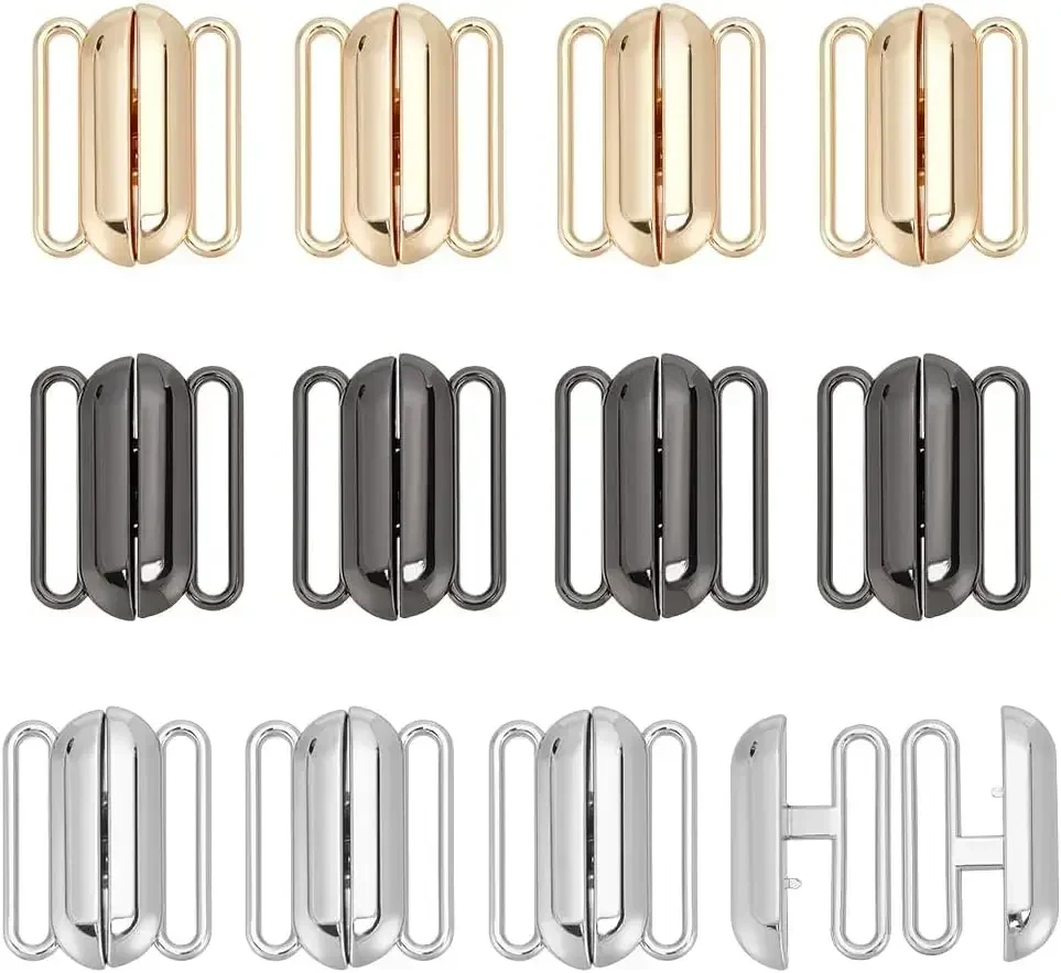 Nursing Bra Clip - 12 セット 3 色フロント閉鎖ビキニクラスプクリッカー閉鎖 1 ''ブラジャー閉鎖合金ビキニフック閉鎖衣服クラスプバックルキット
