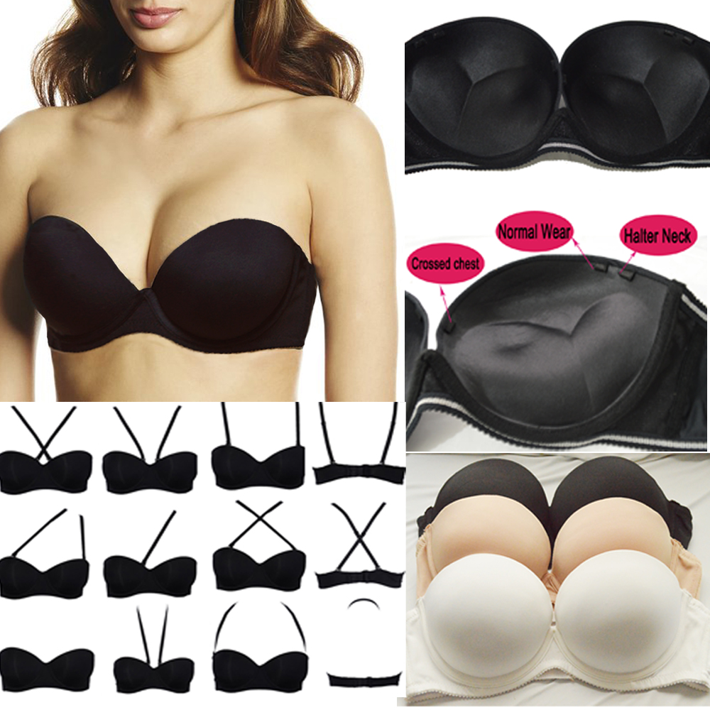 Convertible Bra Multiway - セクシーな結婚式の下着,2カップ,パッド入り,腕立て伏せ,ストラップレス,下着サイズ32 34 36 38 40 a