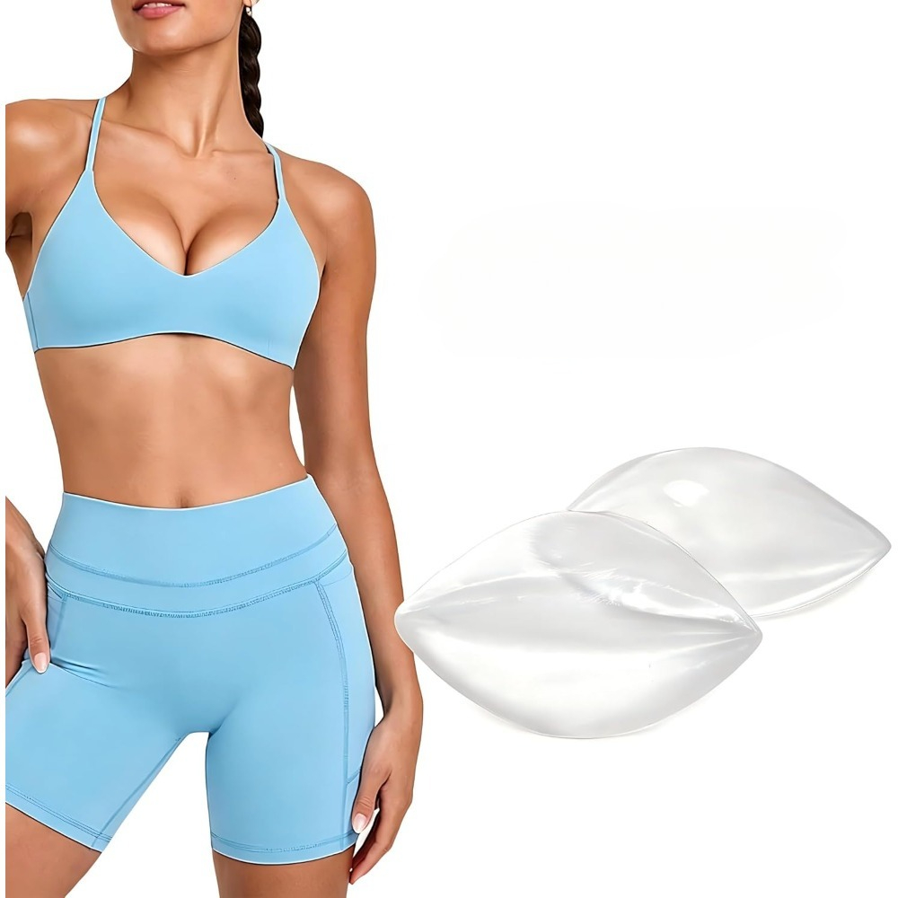 Push Up Bra Silicone - 粘着式シリコンブラパッド - 取り外し可能なプッシュアップパッドでバストアップ＆シェイプアップ効果 | ブラジャー、ビキニ用のチキンカツレツ