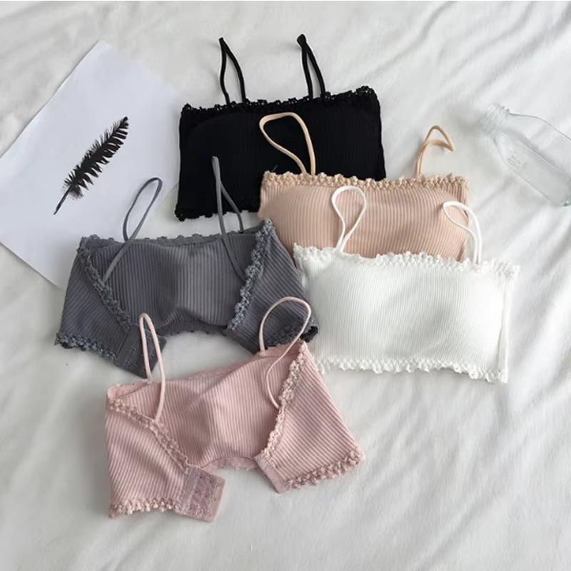 T Shirt Bra Seamless - 女性の綿のブラジャー女性のチューブトップブラジャー女性のサスペンダー下着美しいタンクトップシームレスコンフォートブラジャースポーツブラレーストップス