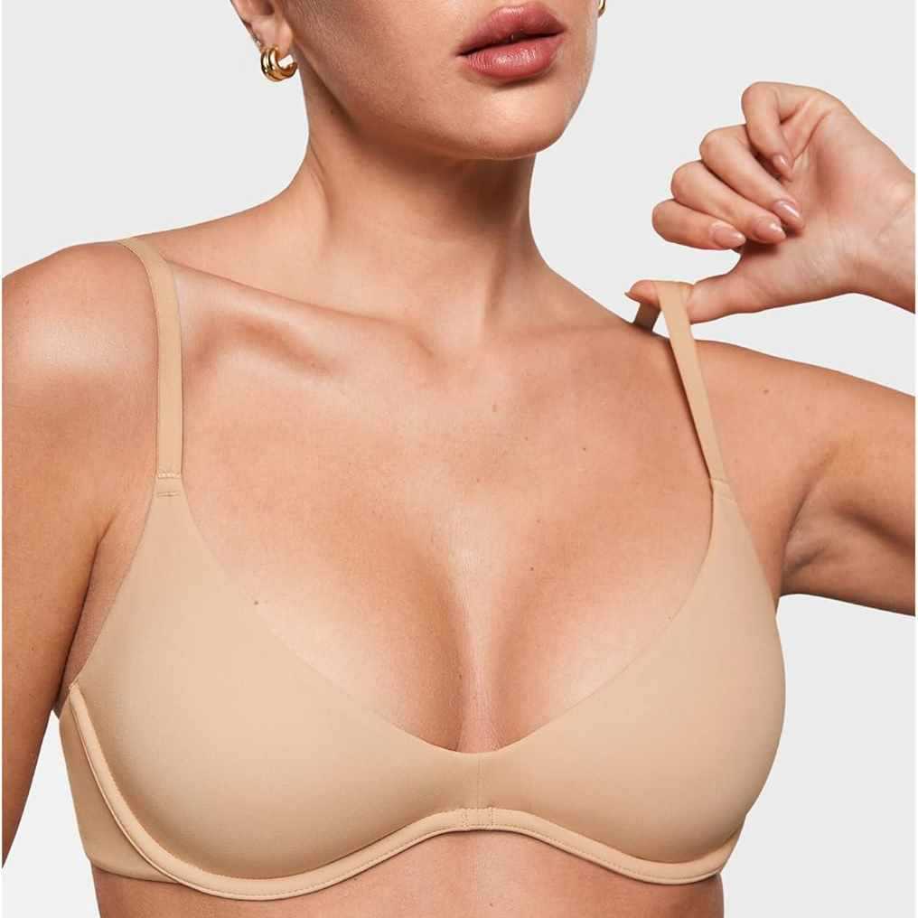 Wirefree Bra Comfort - 女性用ディープVノンパッドシームレスワイヤーフリーブラ、快適で通気性のある夏用ハーフカップブラ