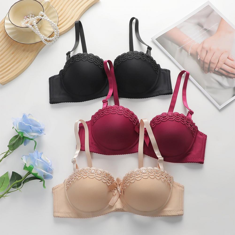 Demi Bra Balconette - ナイロンブラ レースブラレット 女性用 セクシー デミ ノンワイヤー