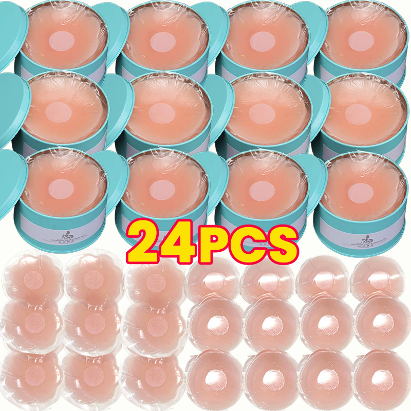 Strapless Bra Adhesive - 2026年女性用再利用可能バストペタルリフト見えないシリコンブラレスパッチパッド乳首カバー見えないペタル自己粘着ブラ