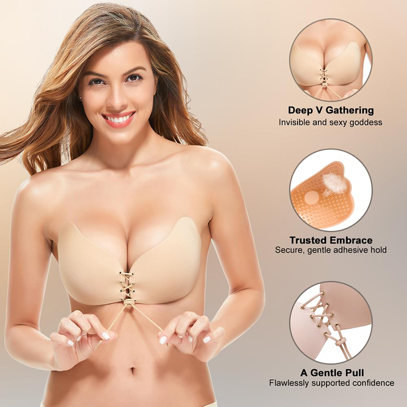 Minimizer Bra Women - 1/2ペア レディース サマー バックレス ストラップレス ブラ