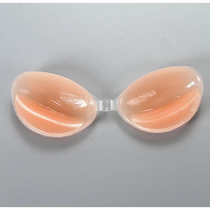 Backless Bra Sticky - NuBra シリコンブラ 女性用 - 粘着式バックレスストラップレスプッシュアップブラ、フロントクロージャー付きの目に見えない粘着ジェルパッド