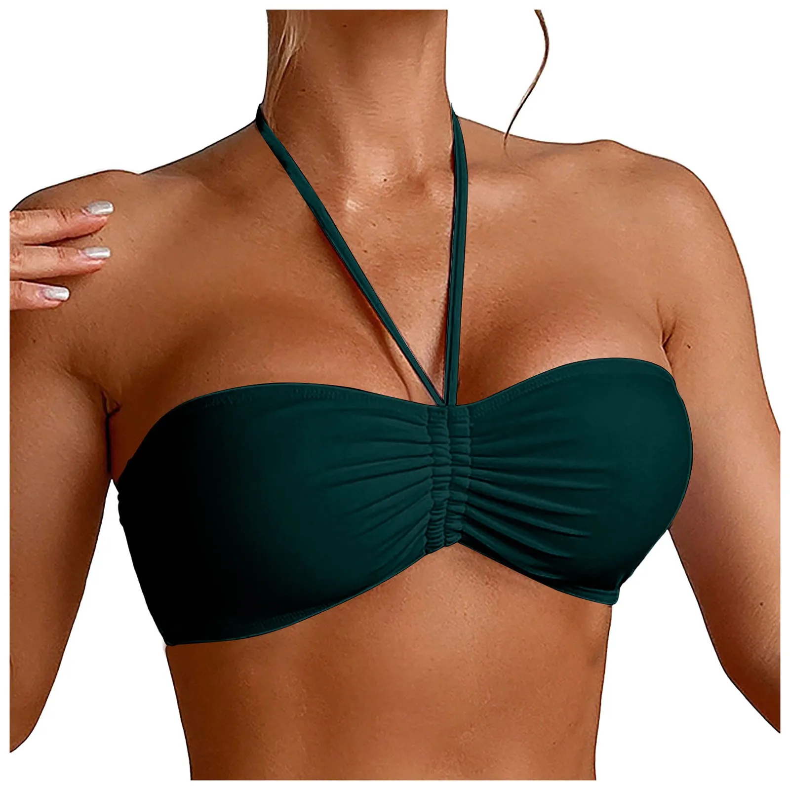 Underwire Bra Padded - 女性用アンダーワイヤービキニトップ、プッシュアップ水着トップ、ブラパッド入り水着トップ、水着トップ、ボトムなし、夏用水着
