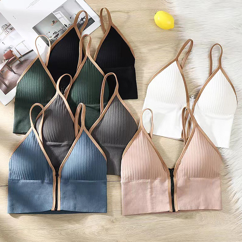 Sleep Bra Bralette - 女性のためのシームレスでセクシーなブラ,パッド入りの下着,ホルタートップ,ブラレット,ワイヤレス,フィットネス,ジッパー,ランジェリー