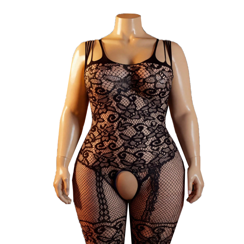 Sheer Mesh Bra - 新しいプラスサイズ透明女性メッシュボディストッキングクロッチレスセックスランジェリーベビードールボディスーツオープンブラ下着エロティックコスチューム