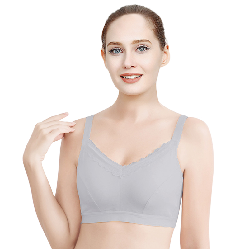 Mastectomy Bra Pocket - 6052シリコーン乳房は、スチールリングなしの人工乳房の女性のためのポケット付きの偽の胸の乳房切除後のブラを形成します