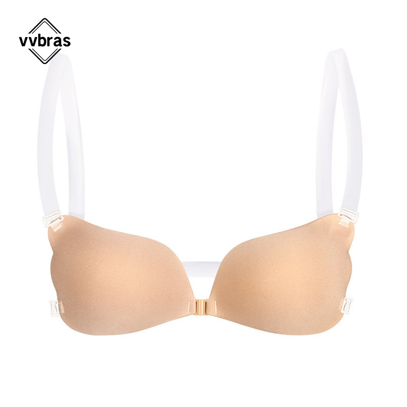 Backless Bra Sticky - 乳首カバー 目に見えないブラジャー プッシュアップ シリコンブラジャー 結婚式用 粘着性