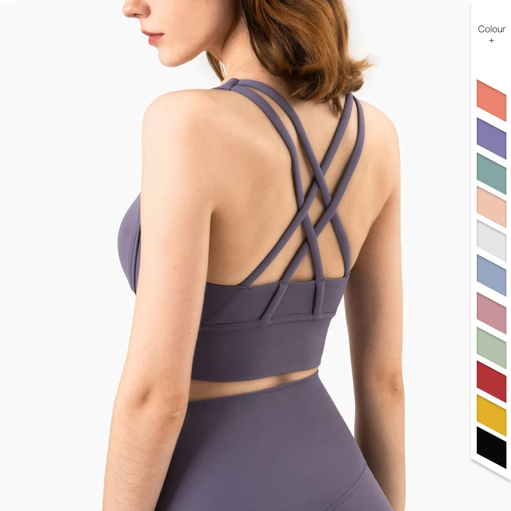 Sports Bra Racerback - 女性用スポーツブラ,フィットネスタンクトップ,通気性のあるヨガトップ,ショートトップ,ジムウェア,サマーファッション