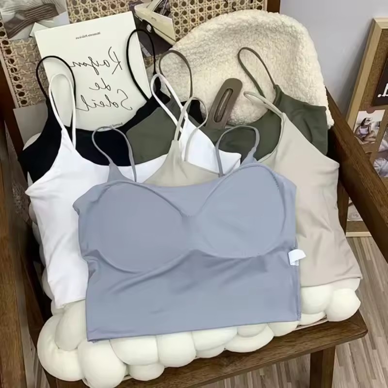 女性シームレスアイスシルクパッド入りキャミソールブラトップク - T Shirt Bra Seamless のレビューと価格