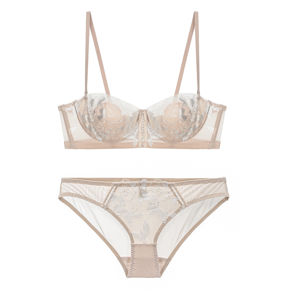 ピュルコーラル フローラルローズレース バルコネットブラ シ - Demi Bra Balconette のレビューと価格