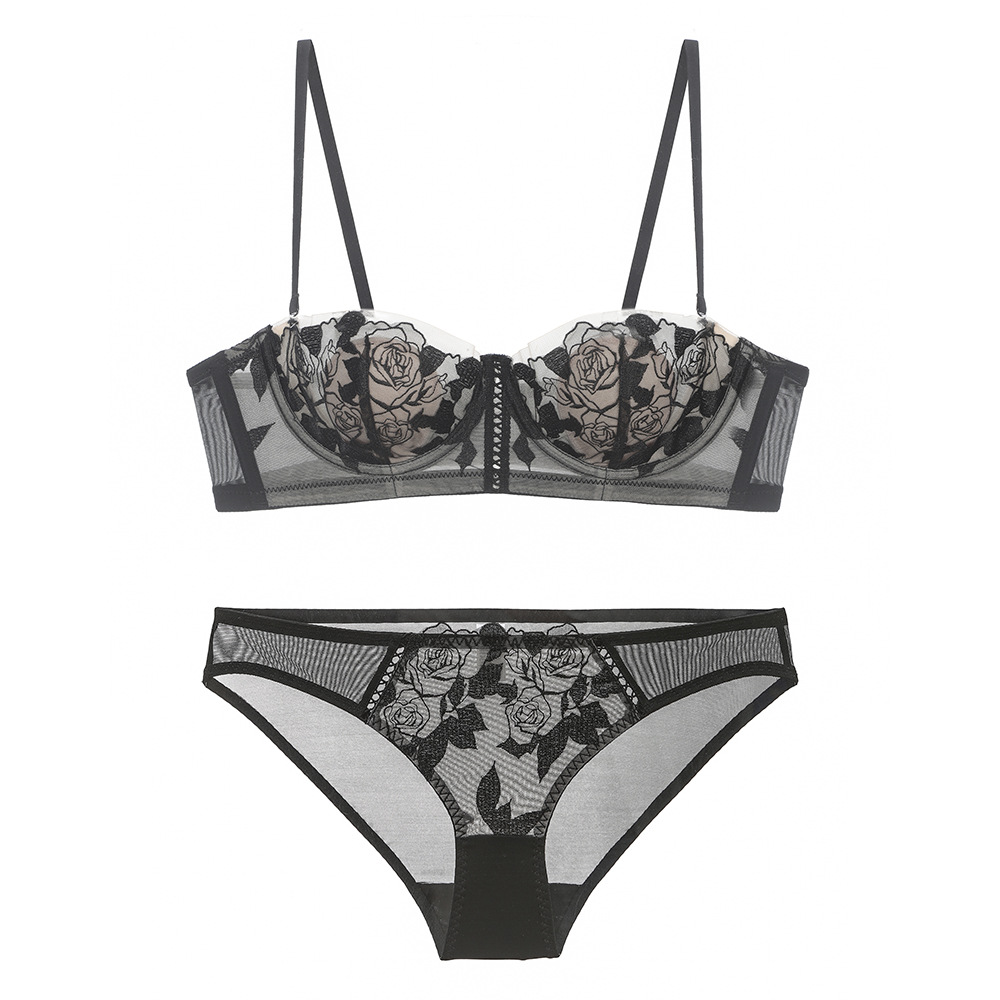 ピュルコーラル フローラルローズレース バルコネットブラ シ - Demi Bra Balconette のレビューと価格