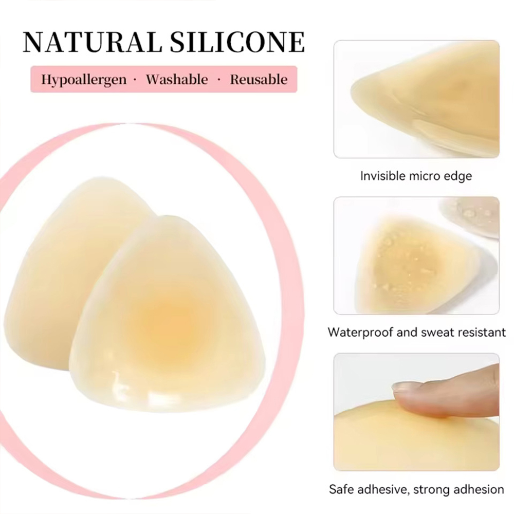 シリコン製三角ニップルカバー 再利用可能 目に見えない粘着ブ - Backless Bra Sticky のレビューと価格
