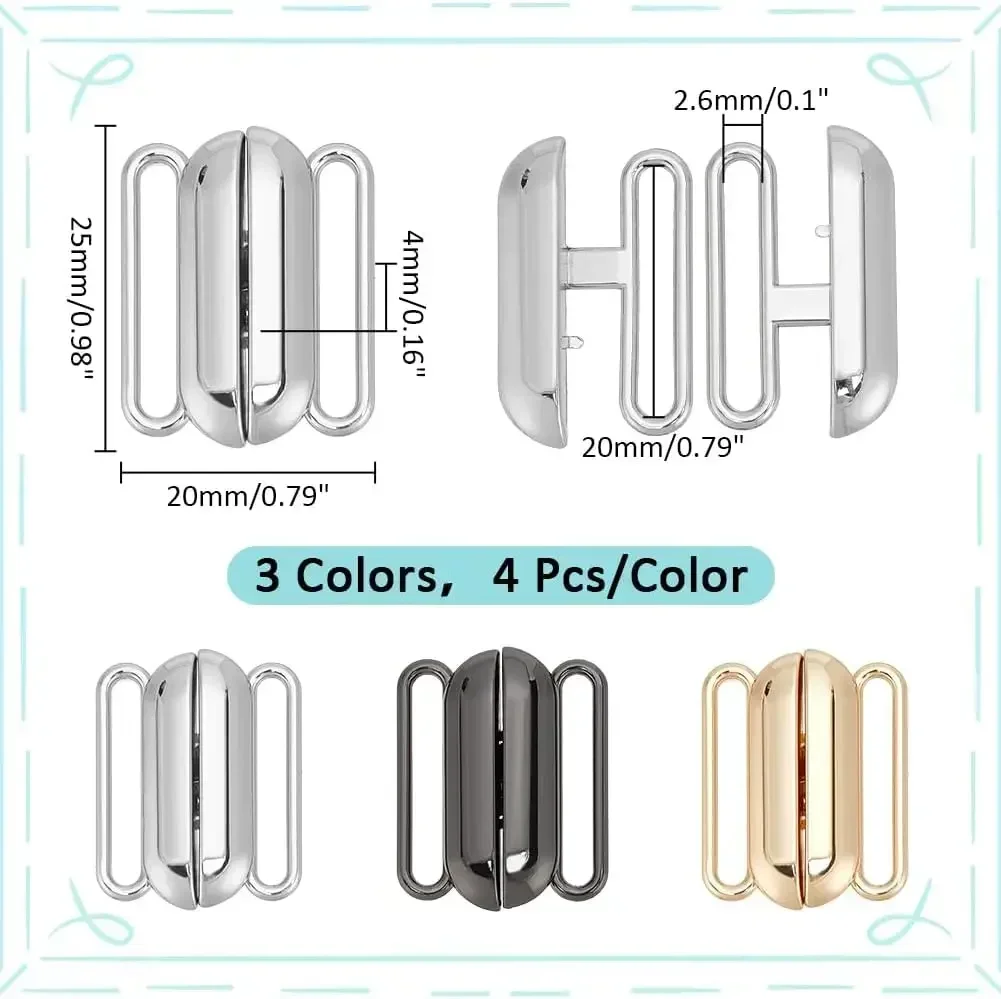 12 セット 3 色フロント閉鎖ビキニクラスプクリッカー閉鎖 - Nursing Bra Clip のレビューと価格