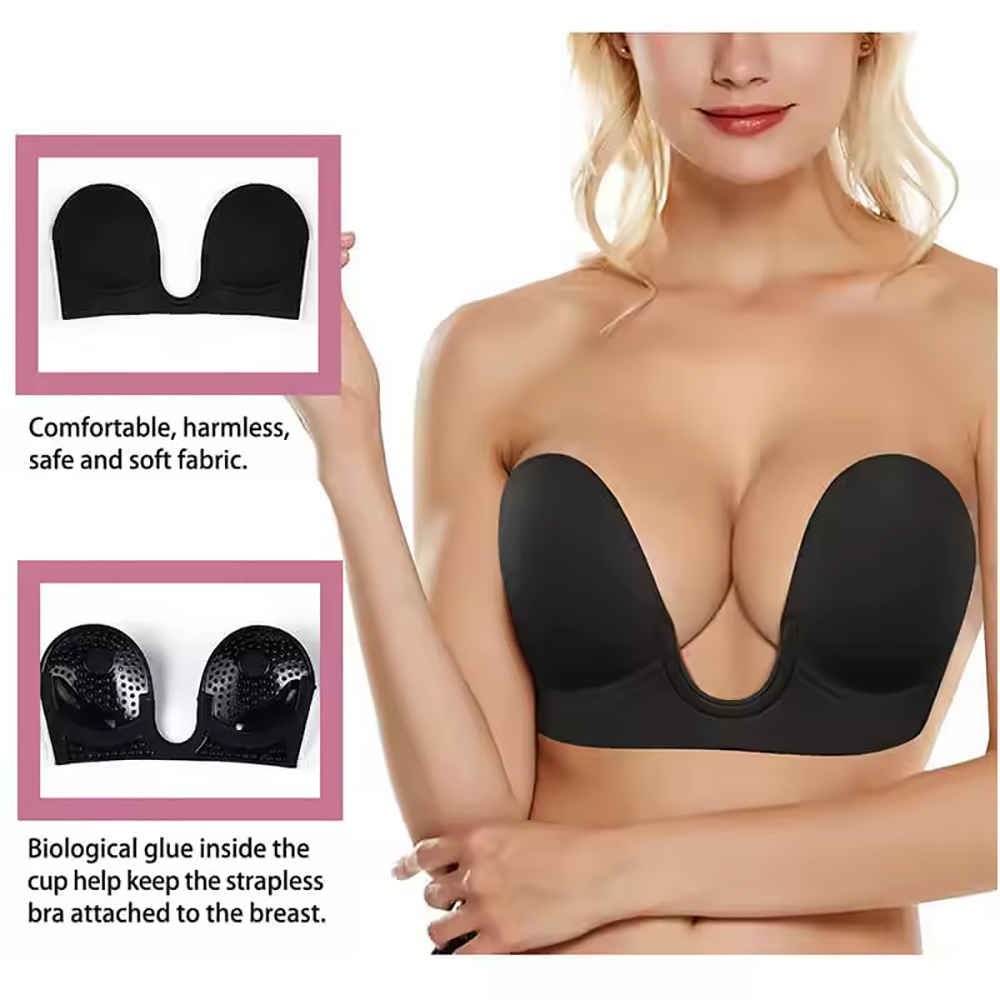見えないプッシュアップブラ、ストラップレスブラ、バックレスデ - Backless Bra Sticky のレビューと価格