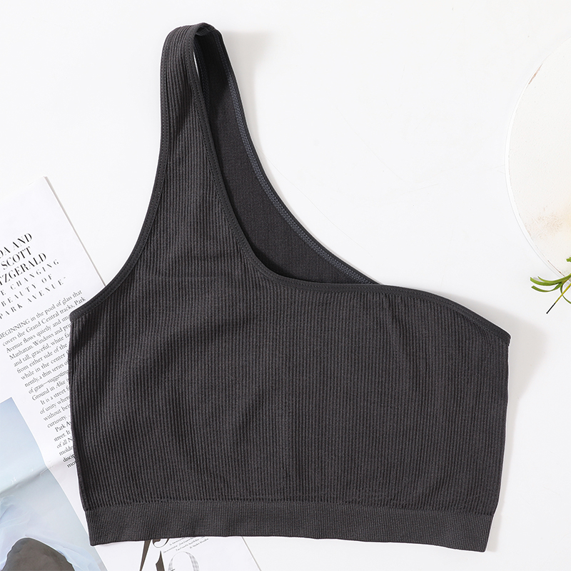 女性用ワンショルダータンクトップ、シームレス下着、ブラ、クロ - T Shirt Bra Seamless のレビューと価格