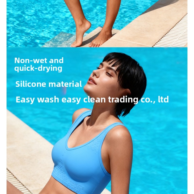 シリコーン女性水泳ビキニセットブラジャーブリーフ下着防水速乾 - Minimizer Bra Women のレビューと価格