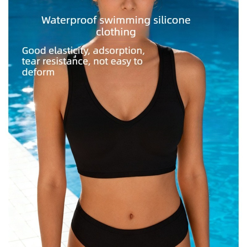 シリコーン女性水泳ビキニセットブラジャーブリーフ下着防水速乾 - Minimizer Bra Women のレビューと価格