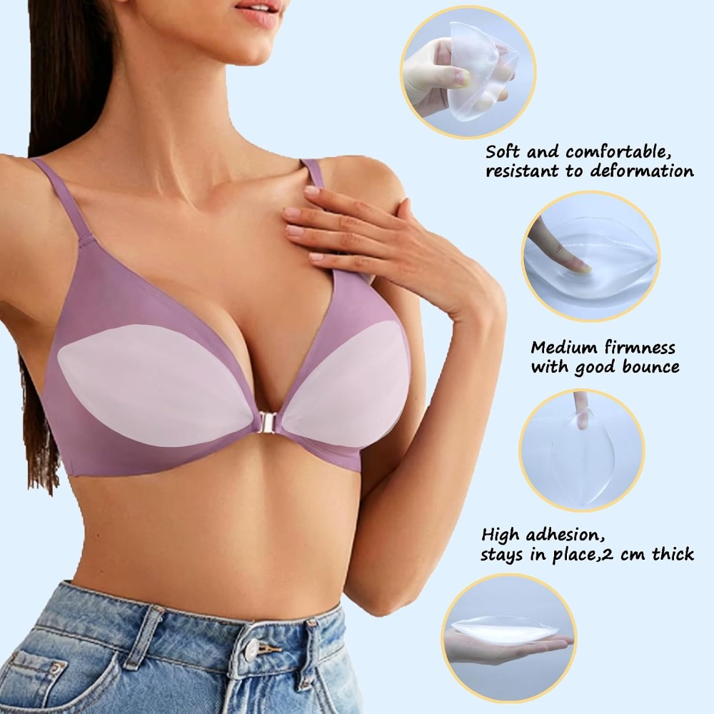 粘着式シリコンブラパッド - 取り外し可能なプッシュアップパ - Push Up Bra Silicone のレビューと価格