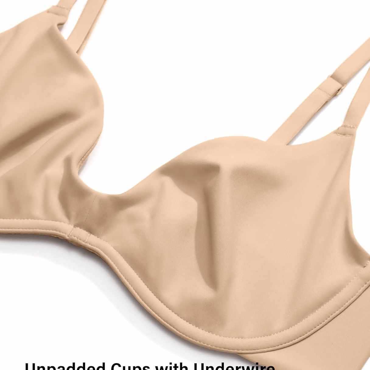 女性用ディープVノンパッドシームレスワイヤーフリーブラ、快適 - Wirefree Bra Comfort のレビューと価格