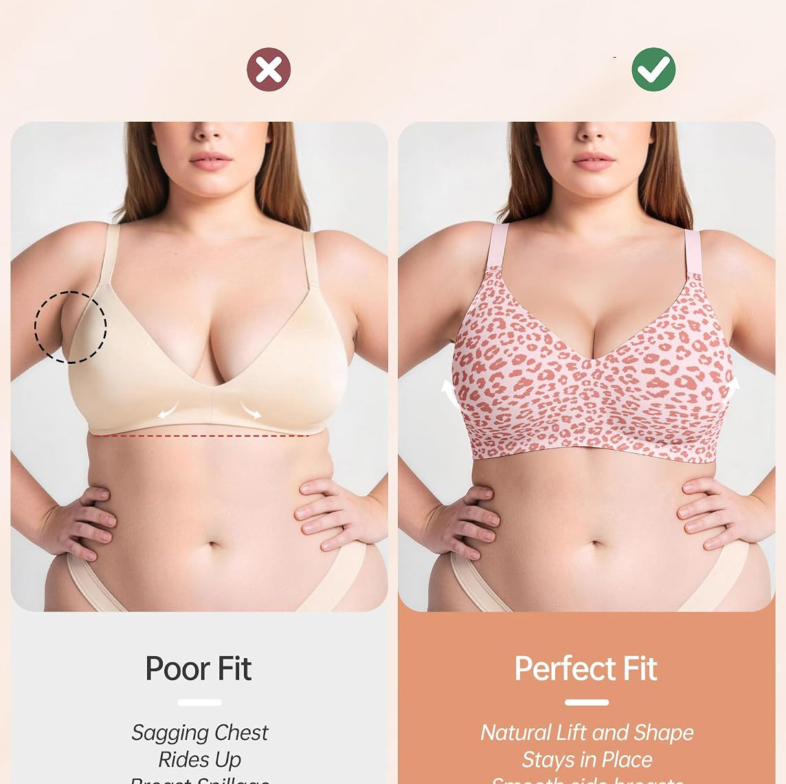 女性用ワイヤレスゼリーブラ、サポート力のあるコンバーチブルプ - Wirefree Bra Comfort のレビューと価格