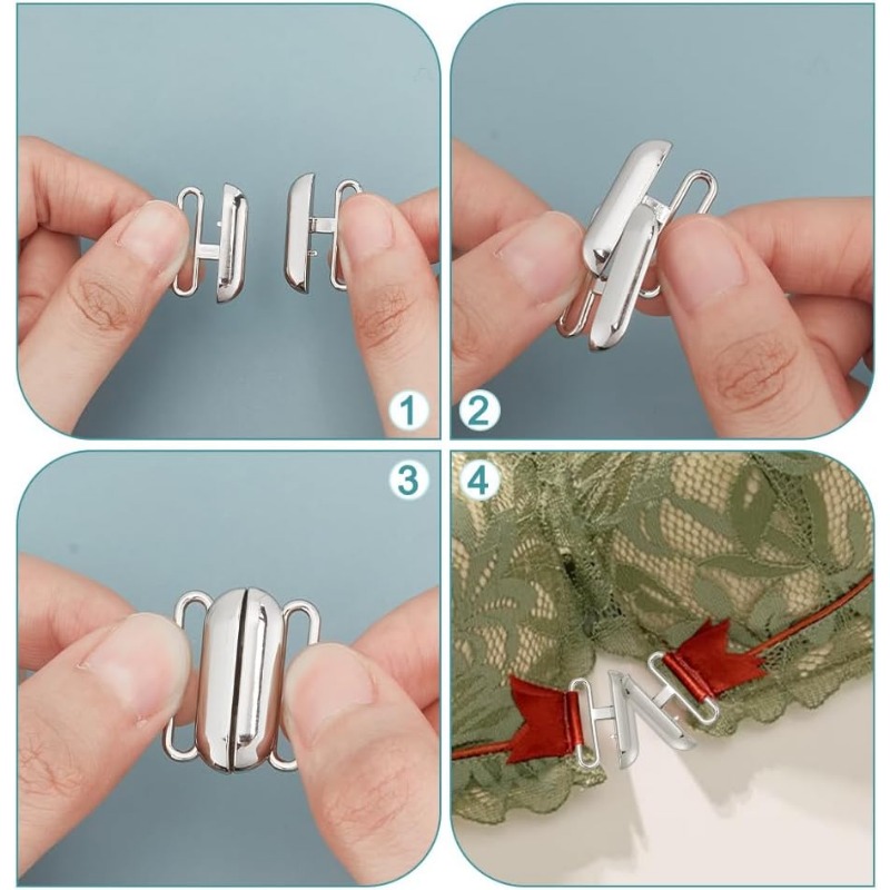 フロントクロージャービキニクラスプ,1インチ,3色,12セッ - Nursing Bra Clip のレビューと価格