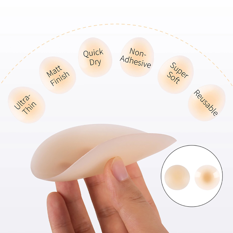 目に見えない自己粘着性のシリコーン胸の花びら,防水ステッカー - Push Up Bra Silicone のレビューと価格