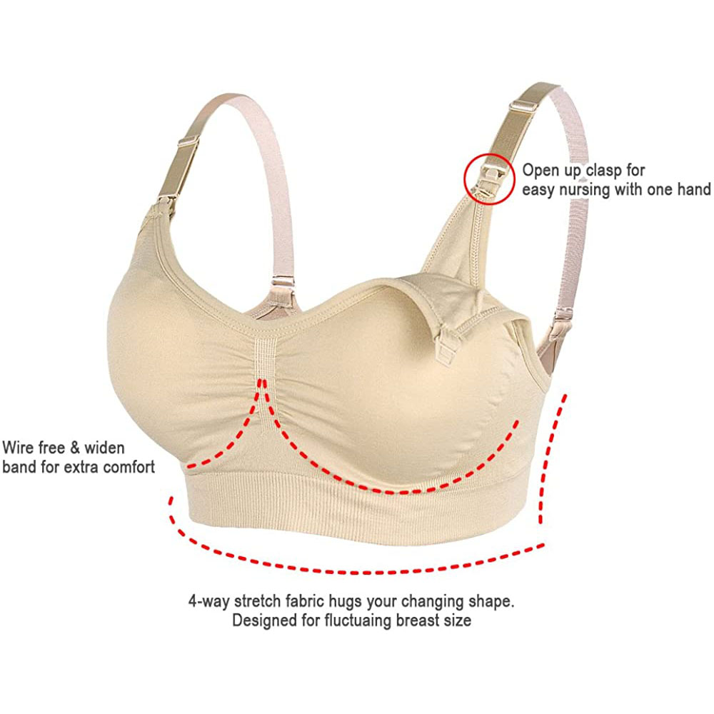 レディースマタニティ授乳ブラジャー母親のシームレスなクリップ - Sleep Bra Bralette のレビューと価格