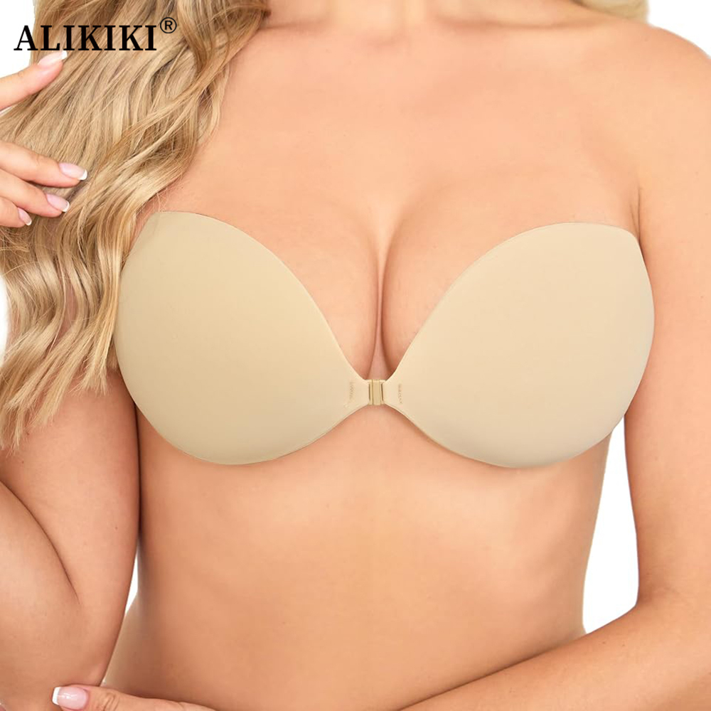 女性用粘着ブラ、見えない粘着式ブラ、背中が開いたストラップレ - Backless Bra Sticky のレビューと価格