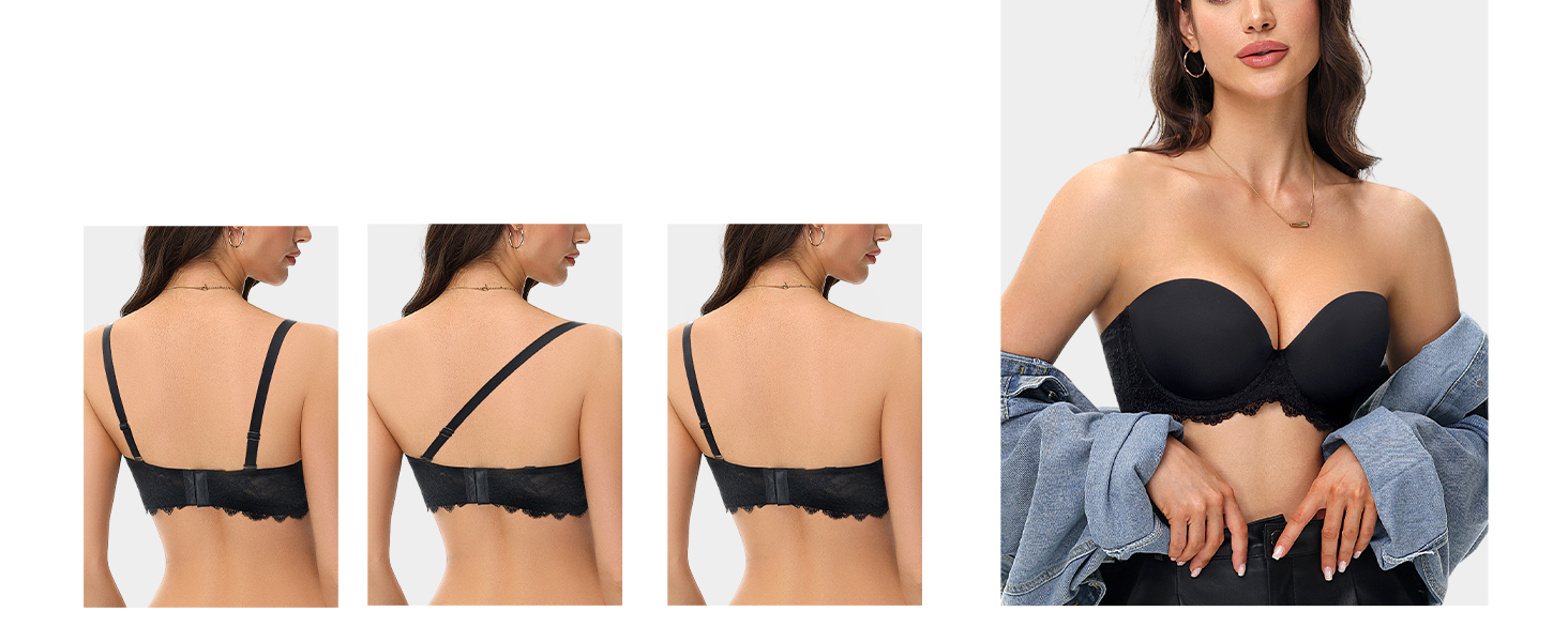 新しい女性用ブラジャー、セクシーランジェリー、レースブラレッ - Convertible Bra Multiway のレビューと価格
