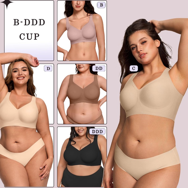 プラスサイズ ワイヤレス ジェリーブラ レディース サポート - Full Coverage Bra のレビューと価格