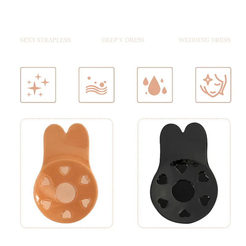 1 ペア通気性シリコーン胸パッチブラジャーパッド再利用可能な - Push Up Bra Silicone のレビューと価格
