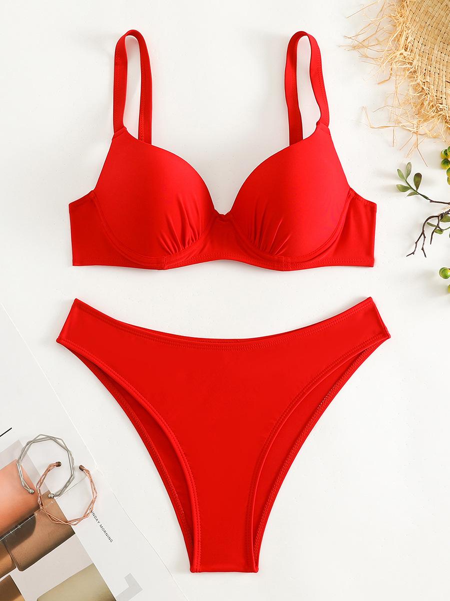 ブラジリアンビキニセット,2ピース,ワイヤーブラ,女性用水着 - Underwire Bra Padded のレビューと価格