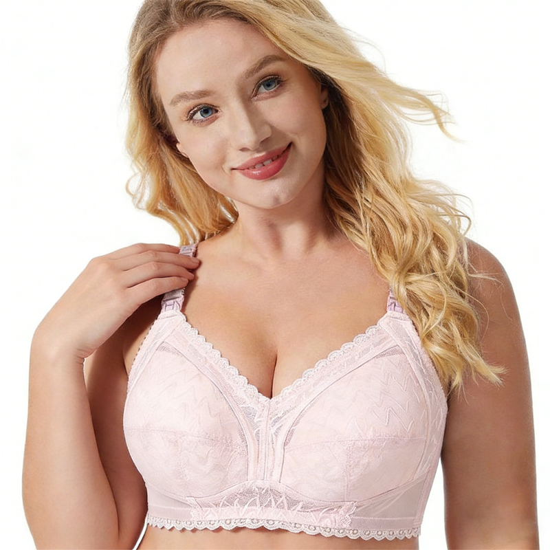 プラスサイズ EFGカップ レーストリム マタニティ授乳ブラ - Nursing Bra Clip のレビューと価格
