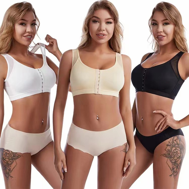 女性のための手術後のブラ,前面が開いている,完全にサポートさ - Mastectomy Bra Pocket のレビューと価格
