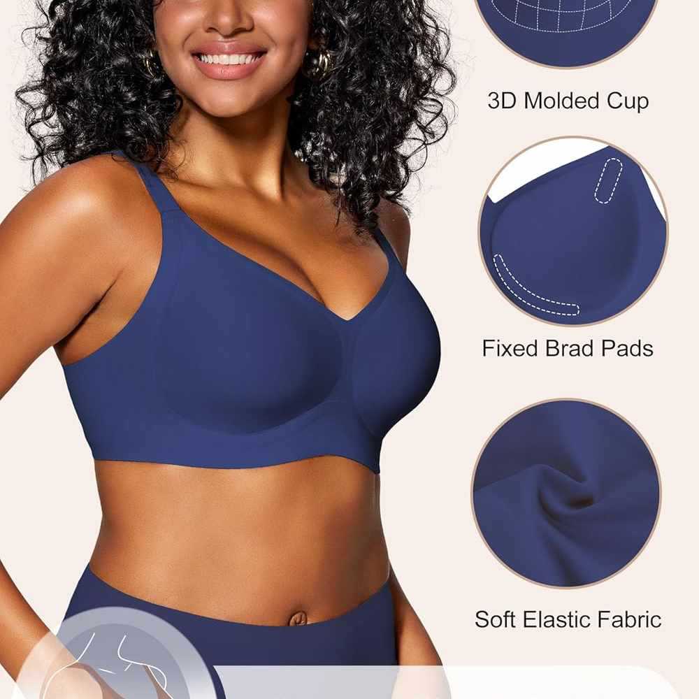 レディースシームレスワイヤレスブラ、ソフトサポート薄型モール - Wirefree Bra Comfort のレビューと価格