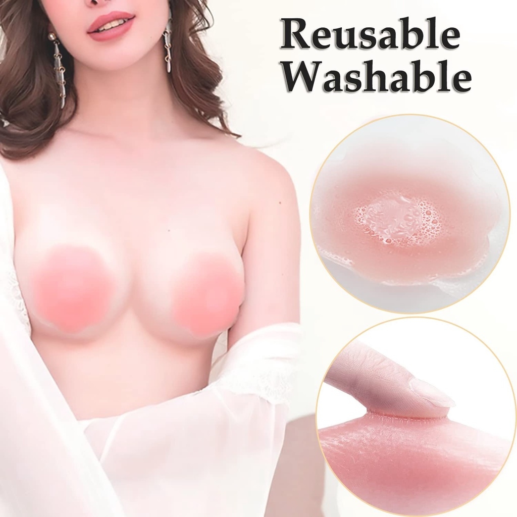 6/12個入り 目に見えない粘着式チェストパッド 再利用可能 - Push Up Bra Silicone のレビューと価格