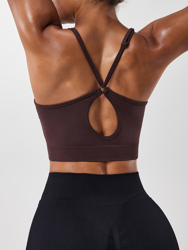女性用ホローバック調節可能ストラップスポーツブラ通気性メッシ - Sports Bra Racerback のレビューと価格