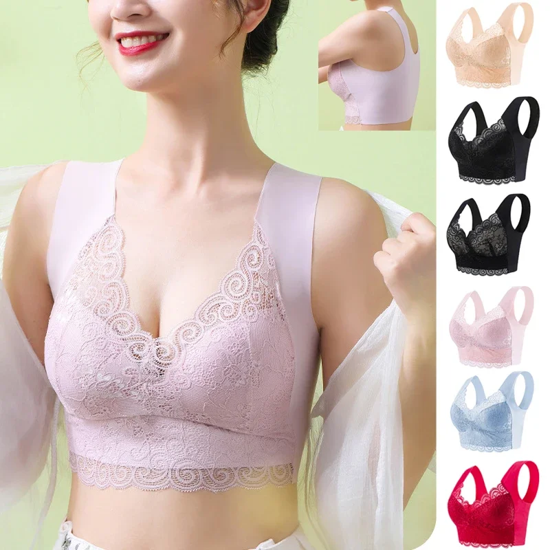 1 個アイスシルクシームレスレースブラトップサポート下着鋼リ - Sleep Bra Bralette のレビューと価格
