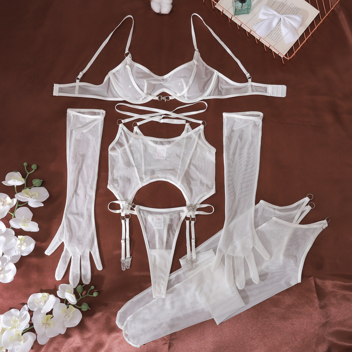 セクシーなメッシュ通気性ランジェリーストッキング女性用シェイ - Sheer Mesh Bra のレビューと価格