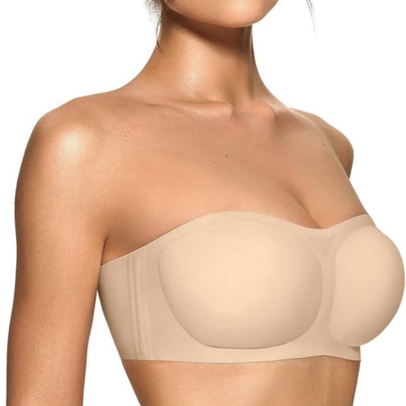 女性用ストラップレスブラ、プッシュアップサポート付き、滑り止 - Wirefree Bra Comfort のレビューと価格