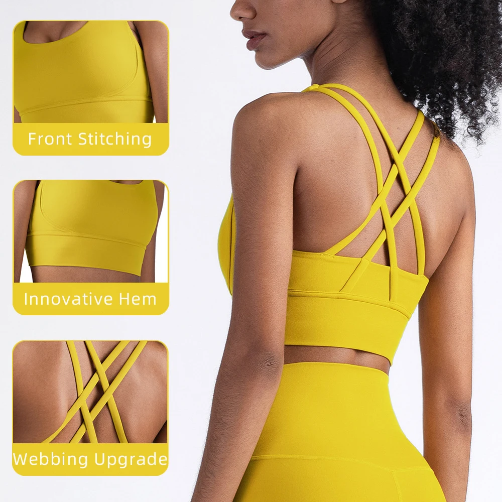 女性用スポーツブラ,フィットネスタンクトップ,通気性のあるヨ - Sports Bra Racerback のレビューと価格