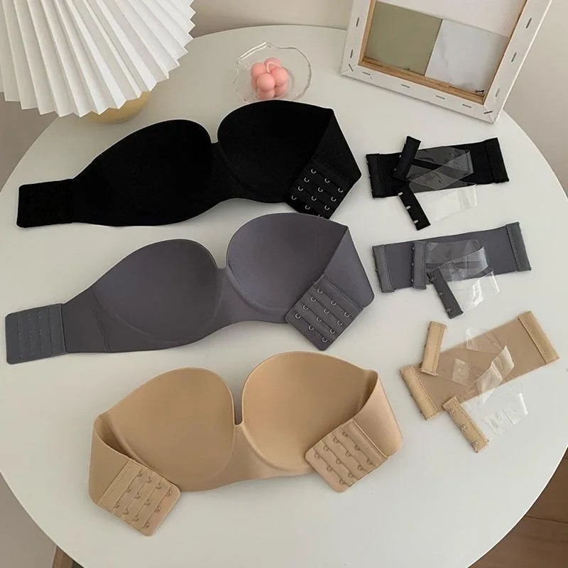 女性のセクシーなストラップレスプッシュアップパッド入りブラジ - Cotton Bra Everyday のレビューと価格